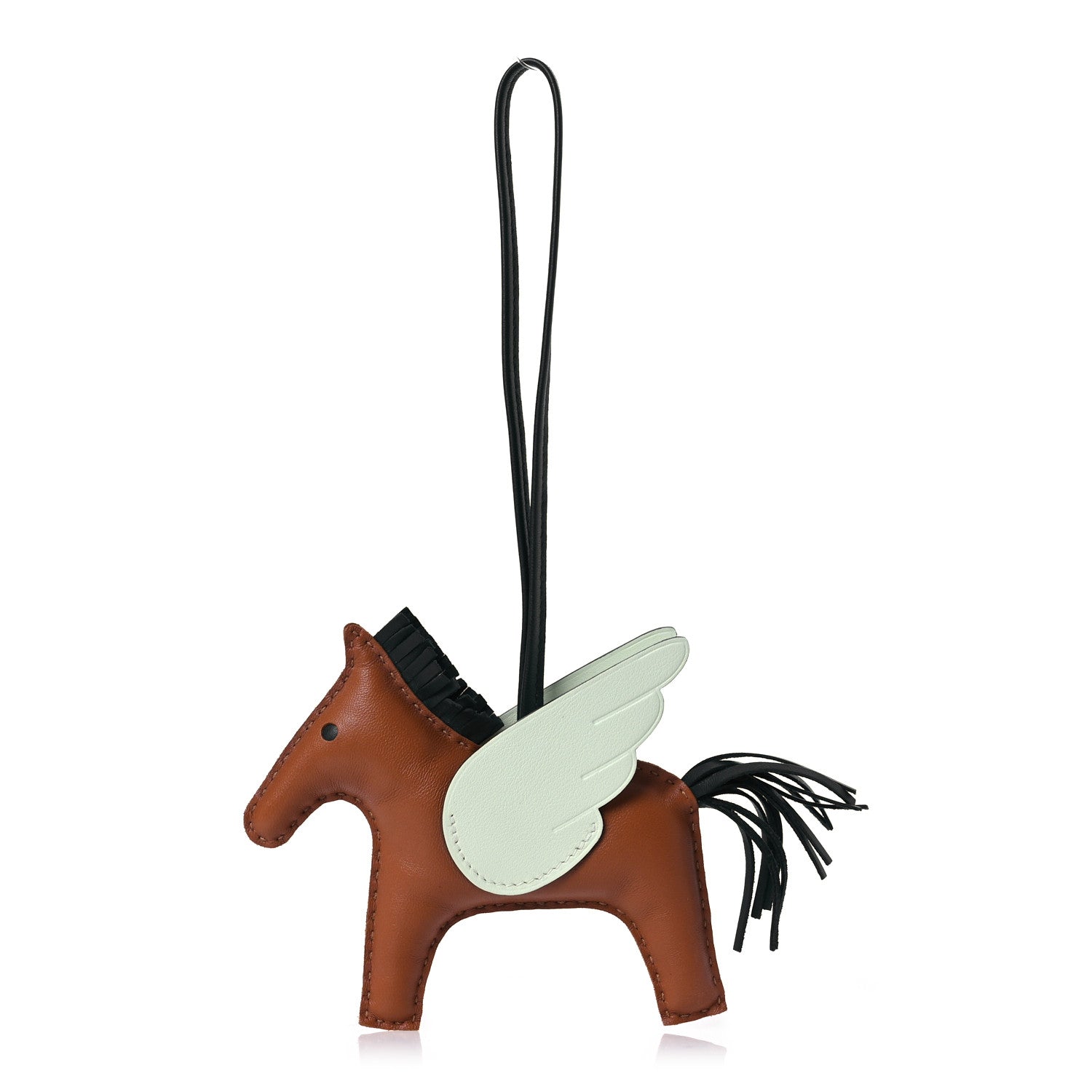 Hermes Milo Lambskin Grigri Rodeo Pegase Horse Bag Charm MM Gold Vert Cypress Vert Fizz 1 of 5