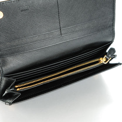Prada Saffiano Metal Continental Flap Wallet Nero Black 5 of 8