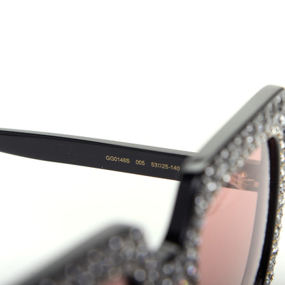 Gucci Acetate Crystal Oversize Sunglasses GG0148S Black 6 of 8