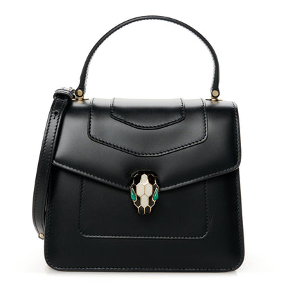 Bulgari Calfskin Serpenti Forever Top Handle Black 1 of 11