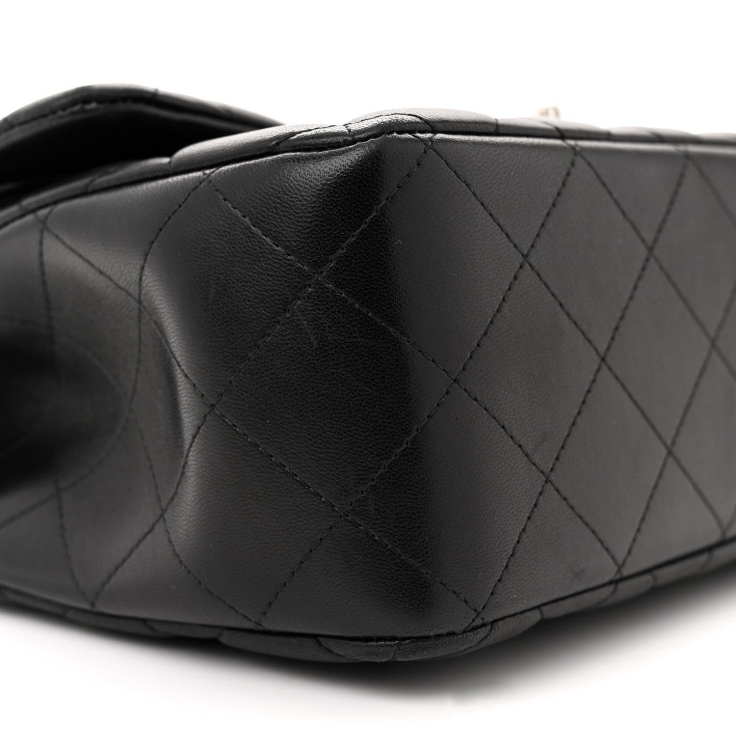 Lambskin Quilted Jumbo Double Flap Black