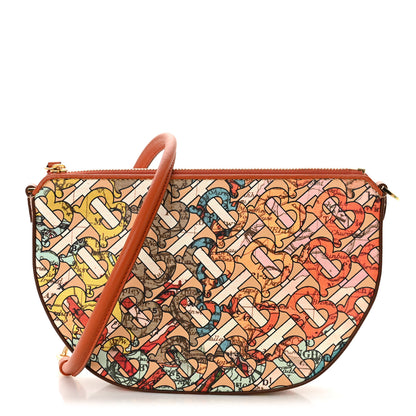 Burberry Canvas Map TB Print Small Olympia Shoulder Bag Orange 1 of 10