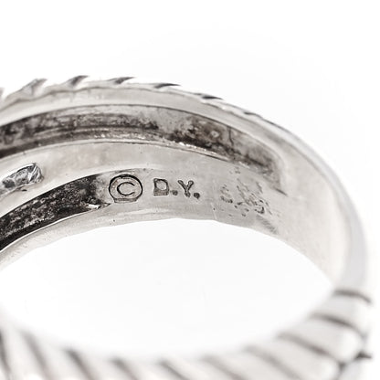 David Yurman Sterling Silver Diamond Blue Topaz 11mm Albion Ring 49 5 5 of 5