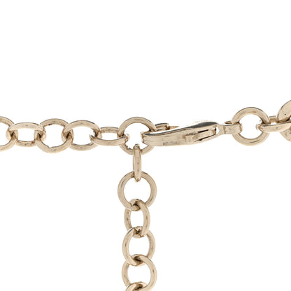 Chanel Metal Crystal Heart CC Chain Necklace Gold 5 of 7
