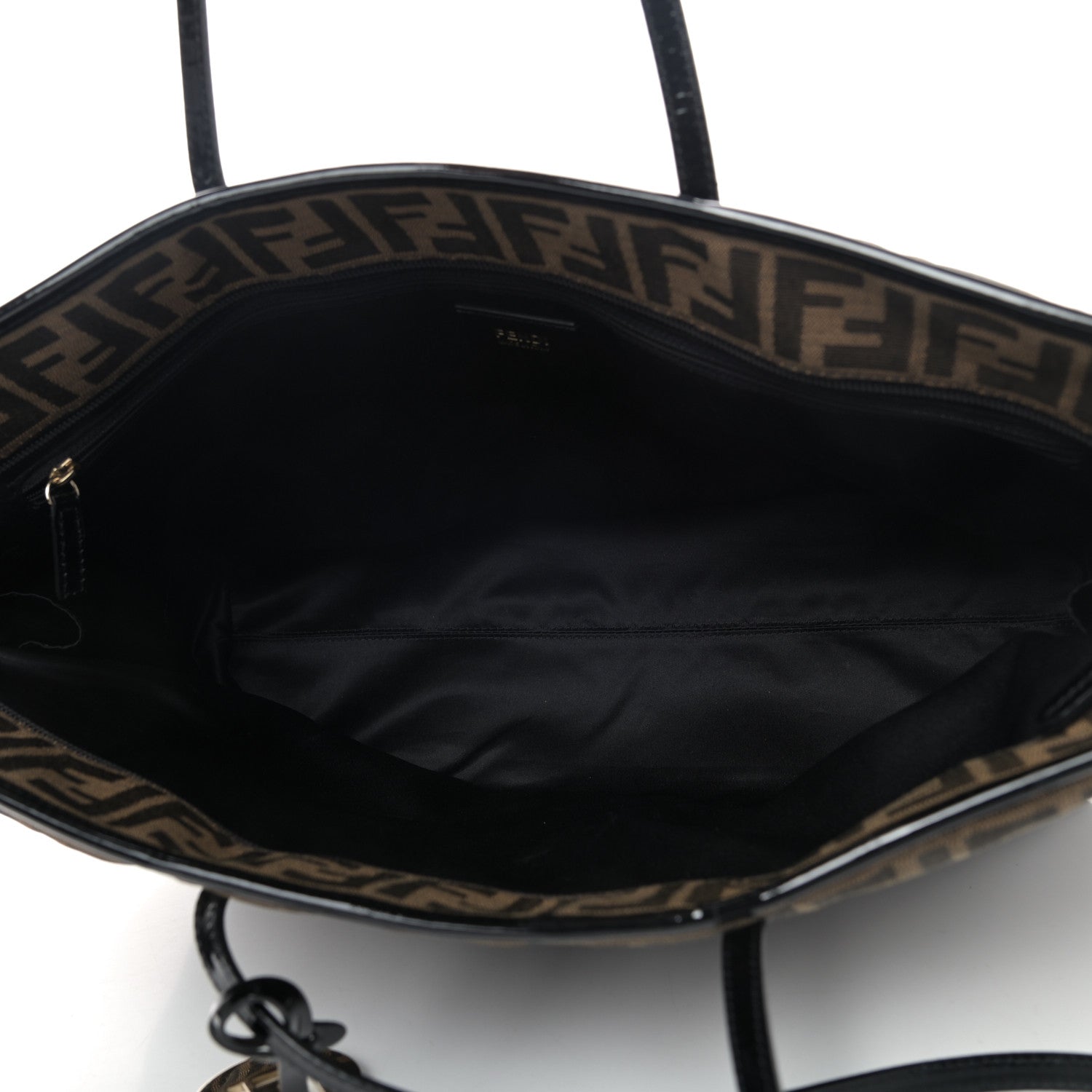 Fendi Zucca Quilted Medium Roll Tote Tobacco Black 4 of 9