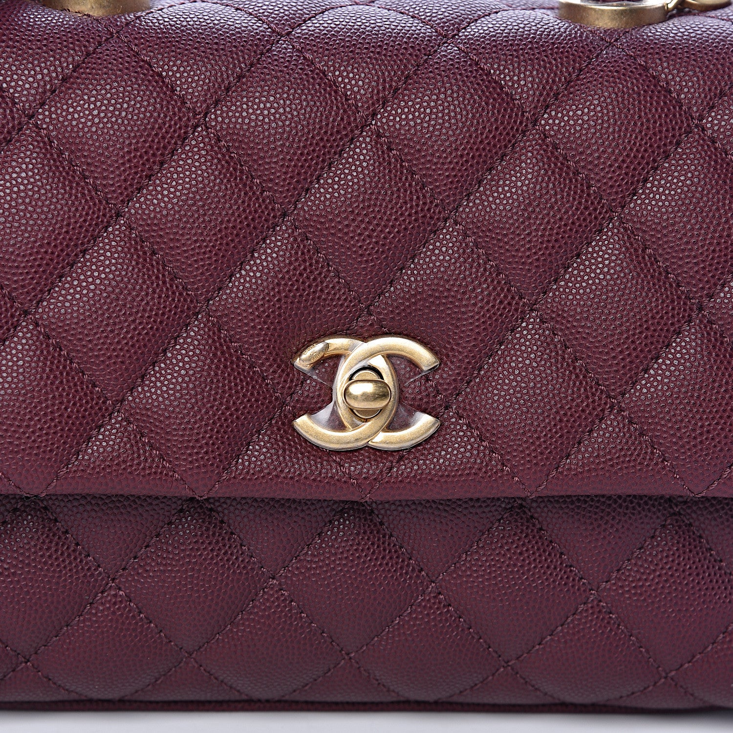 Chanel Caviar Lizard Quilted Mini Coco Handle Flap Burgundy 10 of 10