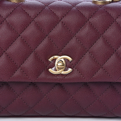 Chanel Caviar Lizard Quilted Mini Coco Handle Flap Burgundy 10 of 10