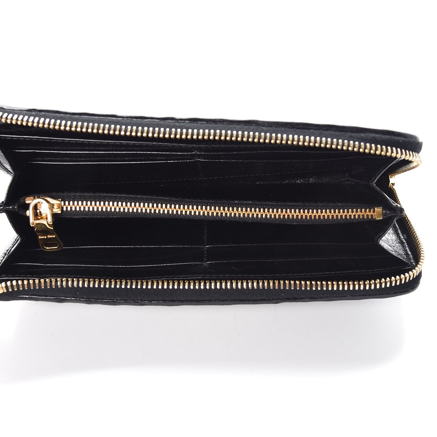 Nappa Matelasse Lux Zip Around Wallet Black