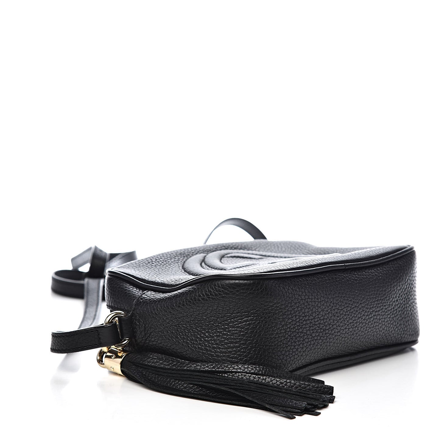 Pebbled Calfskin Small Soho Disco Bag Black