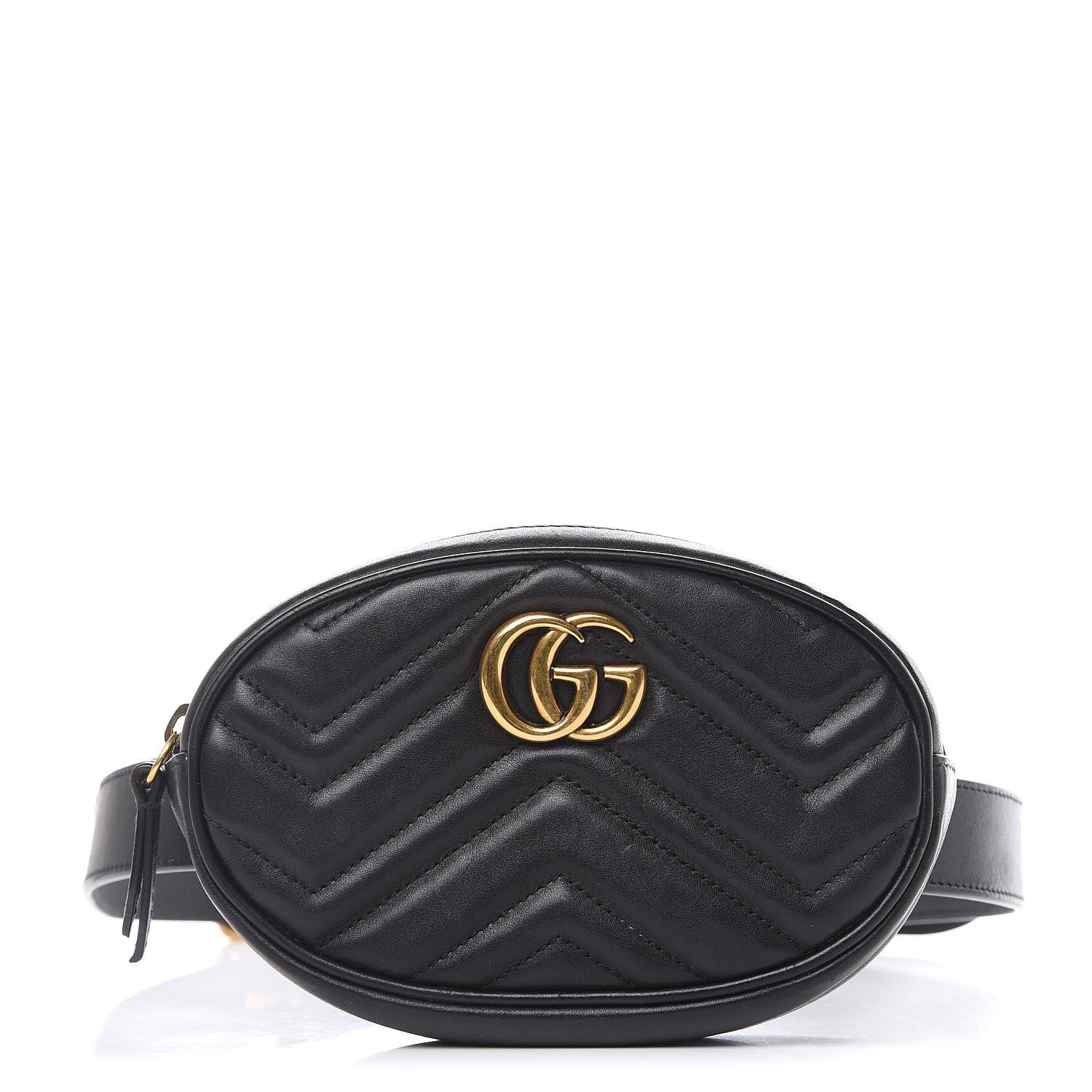 Gucci Calfskin Matelasse GG Marmont Belt Bag 105 42 Black 1 of 15
