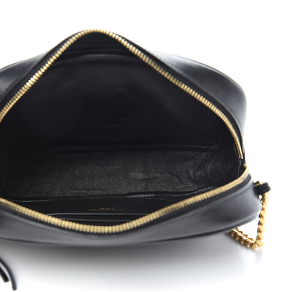 Saint Laurent Canvas Calfskin Leopard Print Monogram Mini Lou Camera Bag Brown 5 of 9