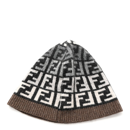 Fendi Wool FF Beanie Tobacco Black Grey 3 of 4