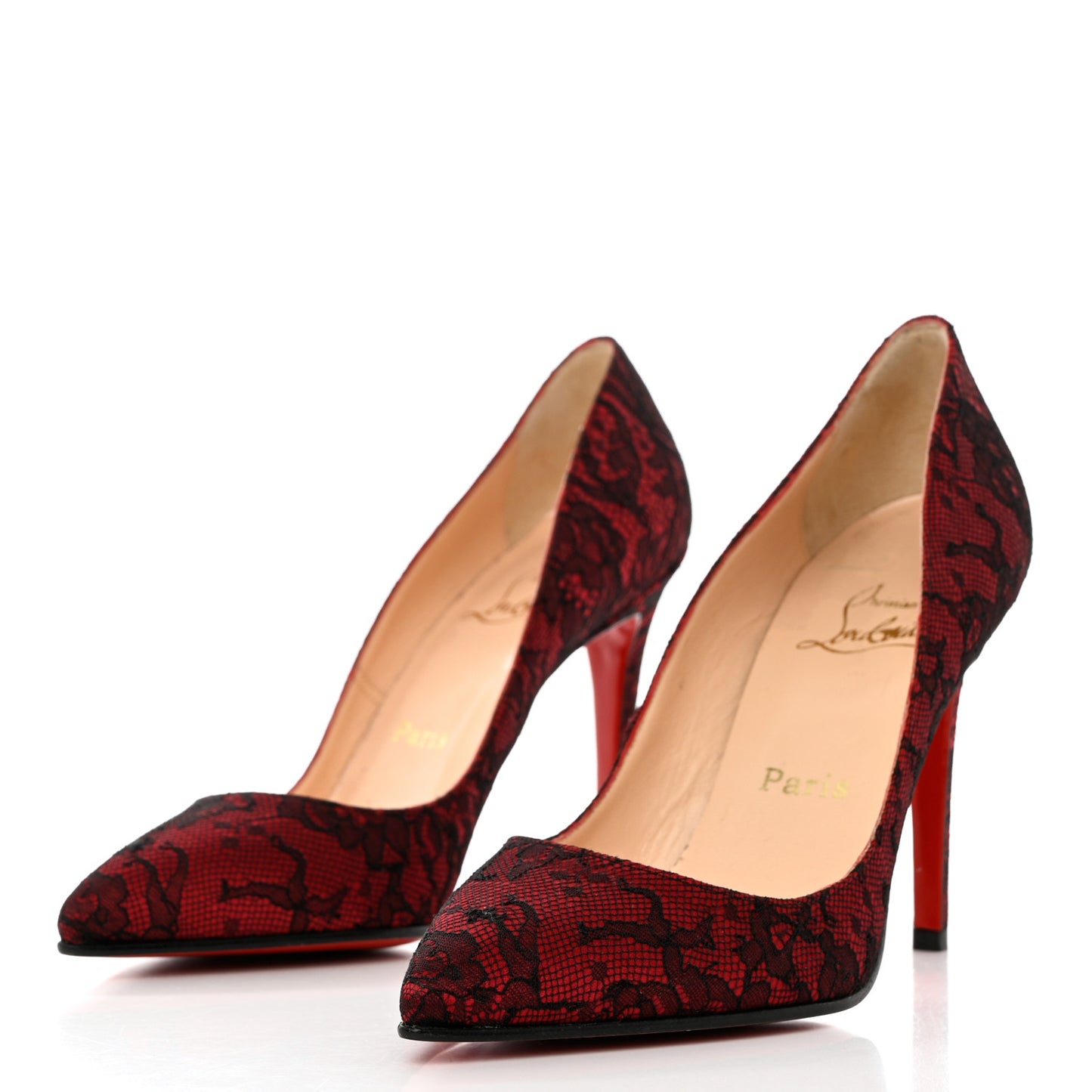 Lace Pigalle Follies 100 Pumps 38 Red