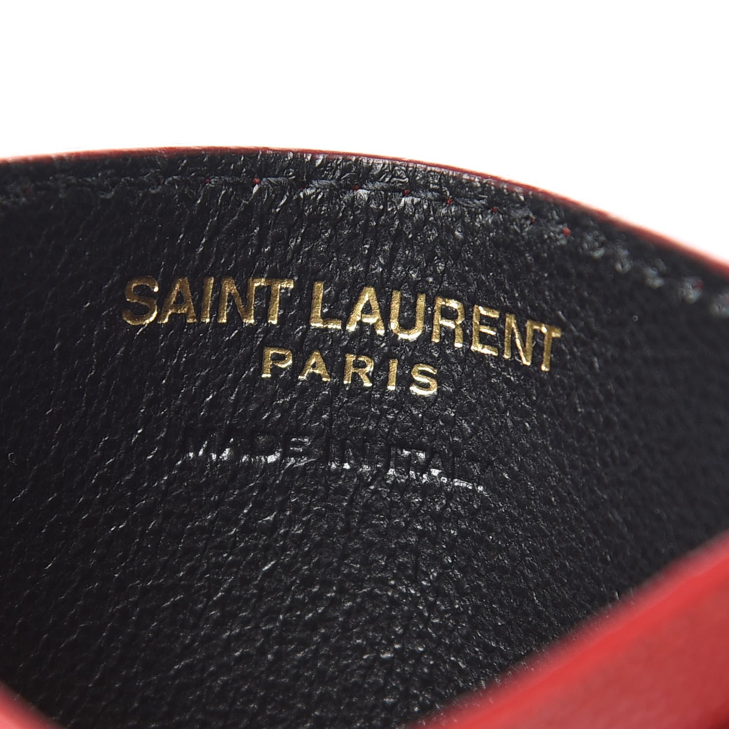 Saint Laurent Grain De Poudre Matelasse Chevron Monogram Credit Card Case New Red 6 of 7