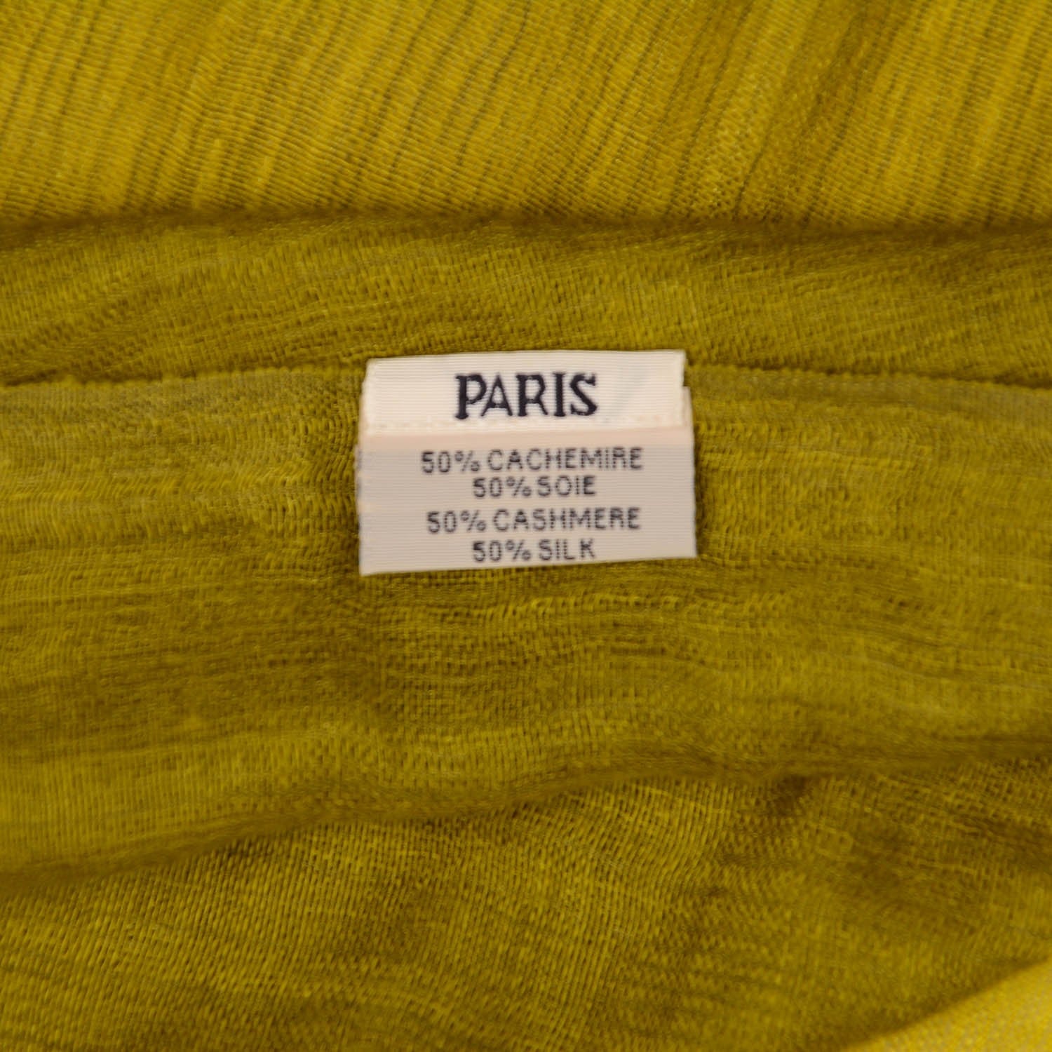 Hermes Silk Cashmere Fringe Stole Green 5 of 5