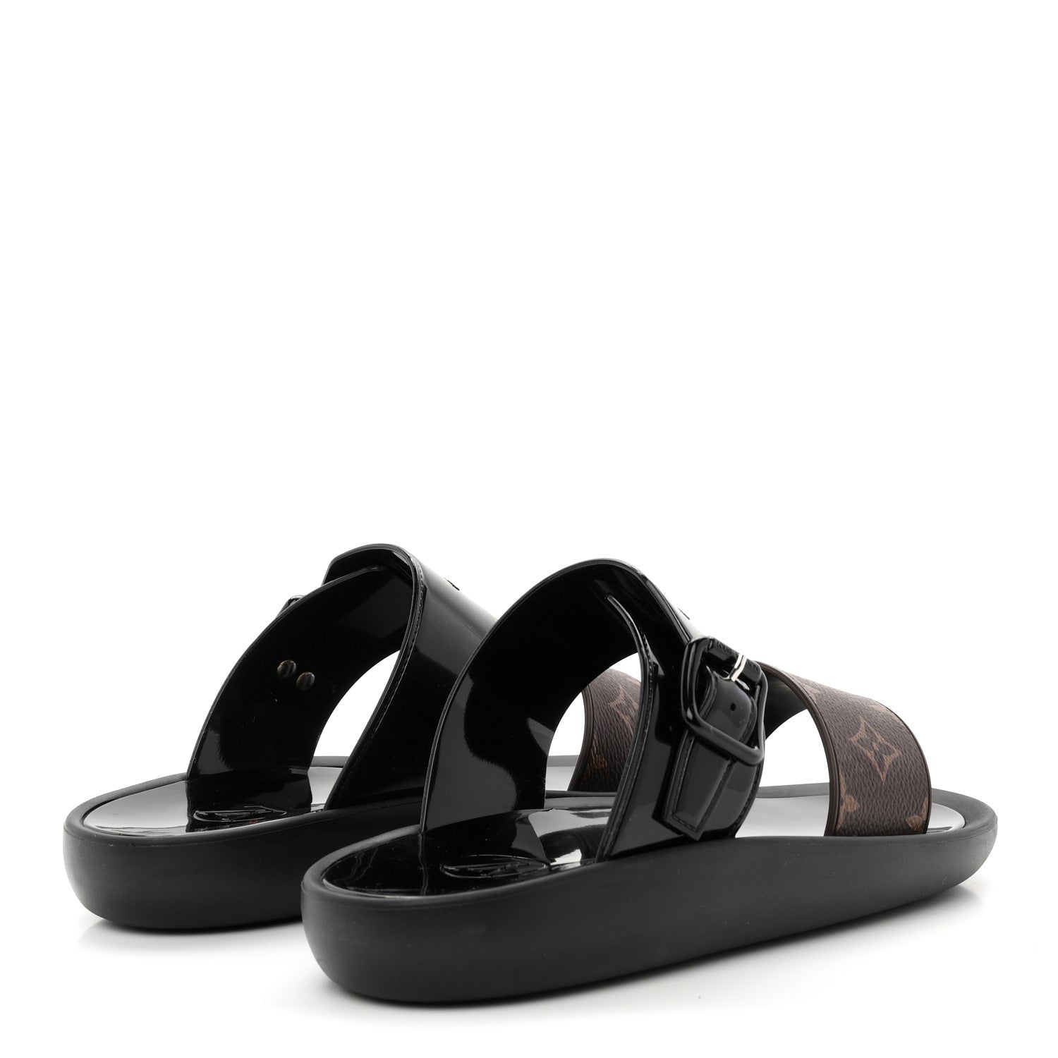 Louis Vuitton Monogram Sunbath Flat Mule Sandals 38 Black 5 of 9