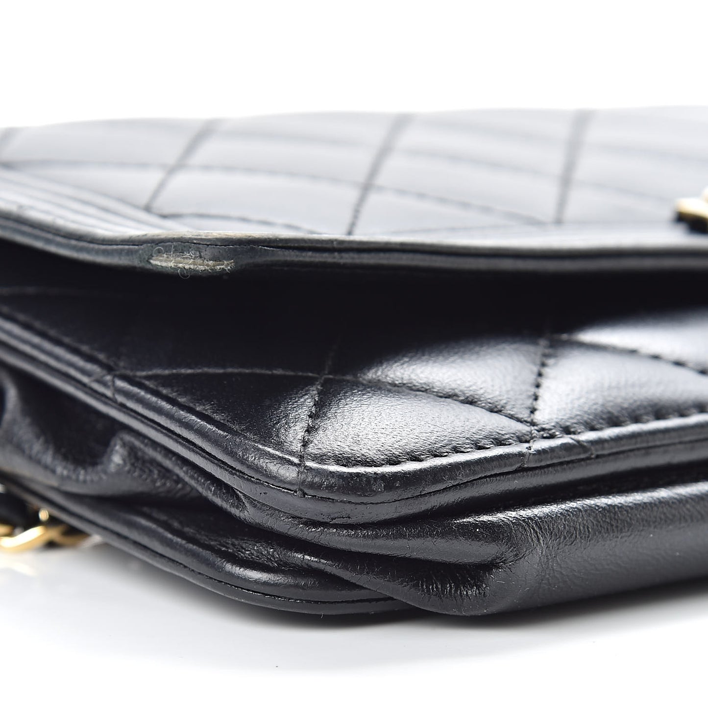 Lambskin Quilted Boy Wallet On Chain WOC Black