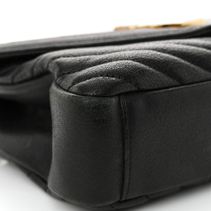 Saint Laurent Sheepskin Matelasse Chevron Monogram Medium College Bag Black 15 of 19