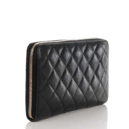 Chanel Caviar Quilted Large Zip Around Organizer Wallet Black 3 of 11