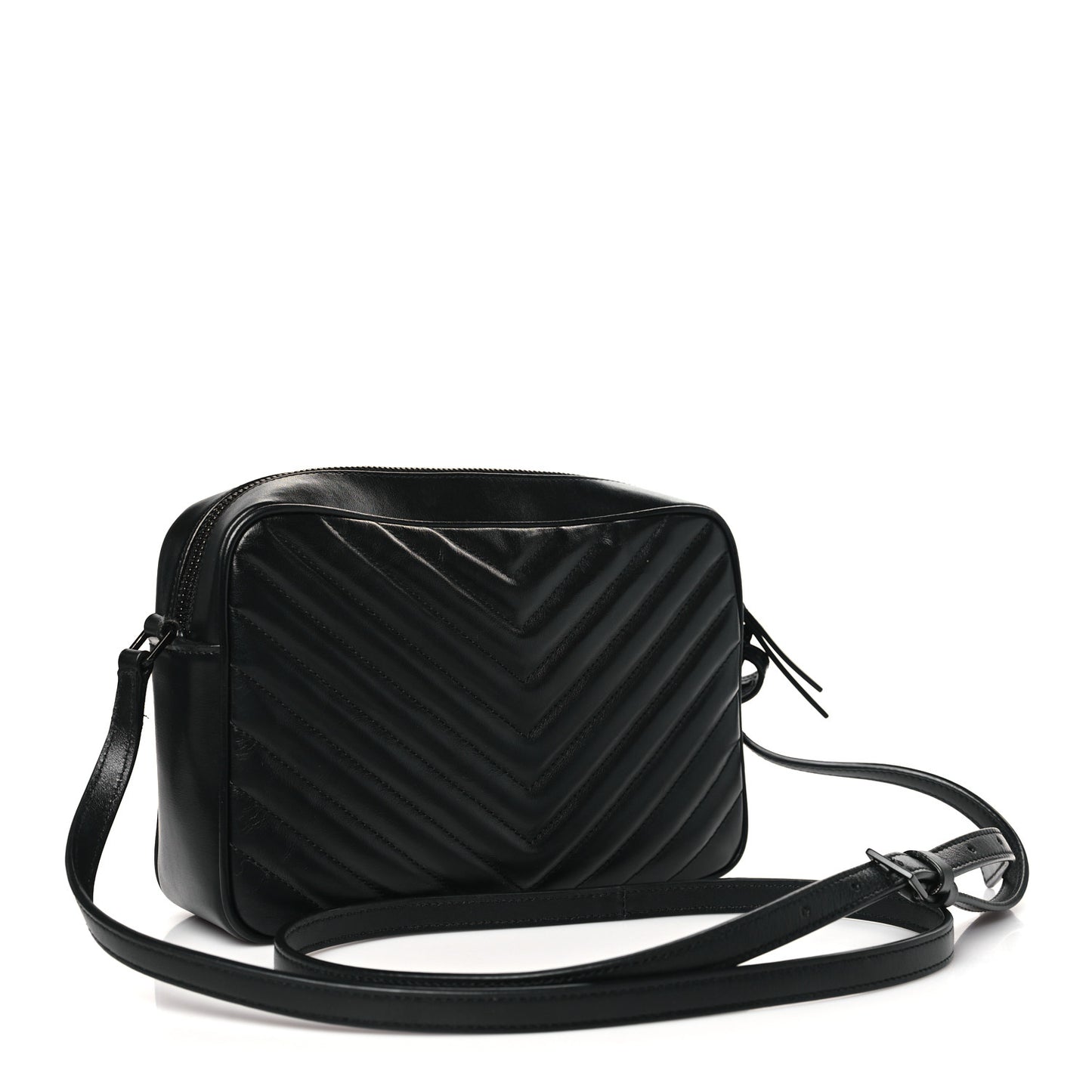 Calfskin Matelasse Monogram Monochrome Lou Camera Bag Black