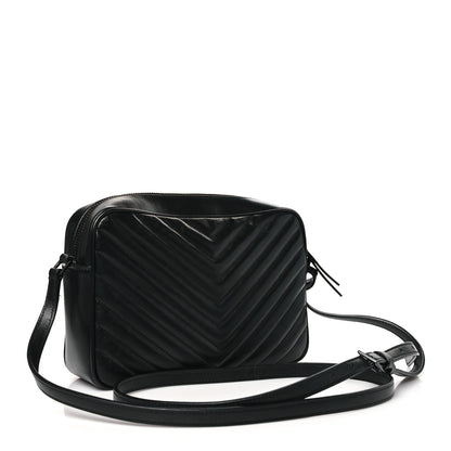 Saint Laurent Calfskin Matelasse Monogram Monochrome Lou Camera Bag Black 3 of 13