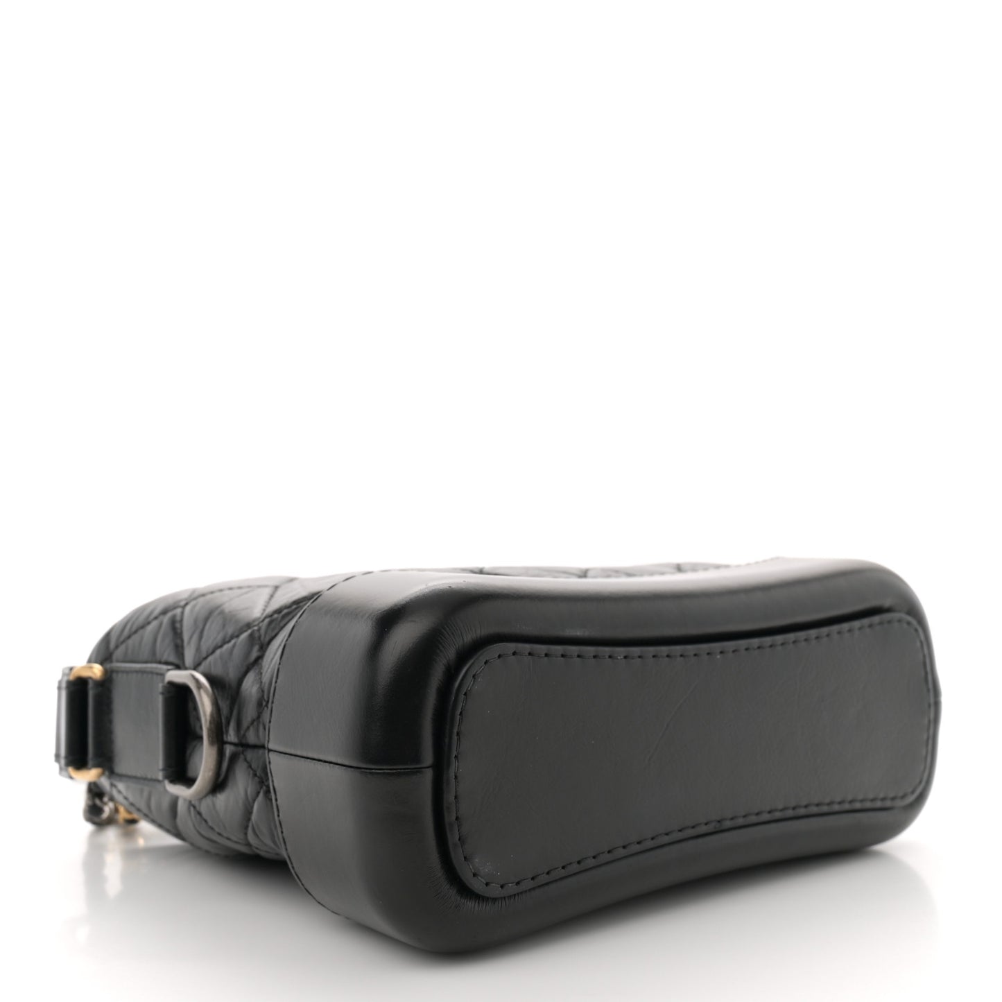 Aged Calfskin Quilted Small Gabrielle Hobo Black