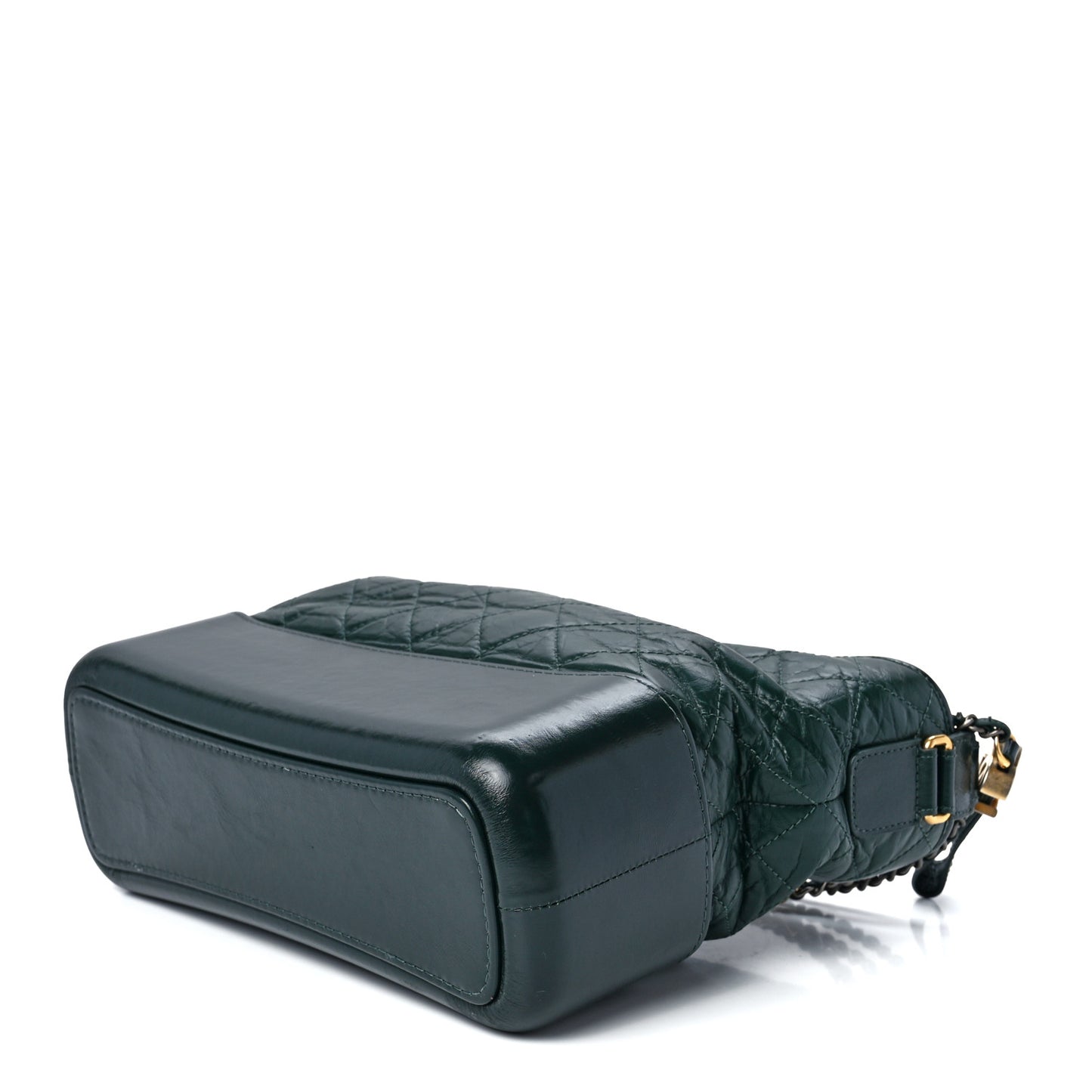 Aged Calfskin Quilted Medium Gabrielle Hobo Dark Green