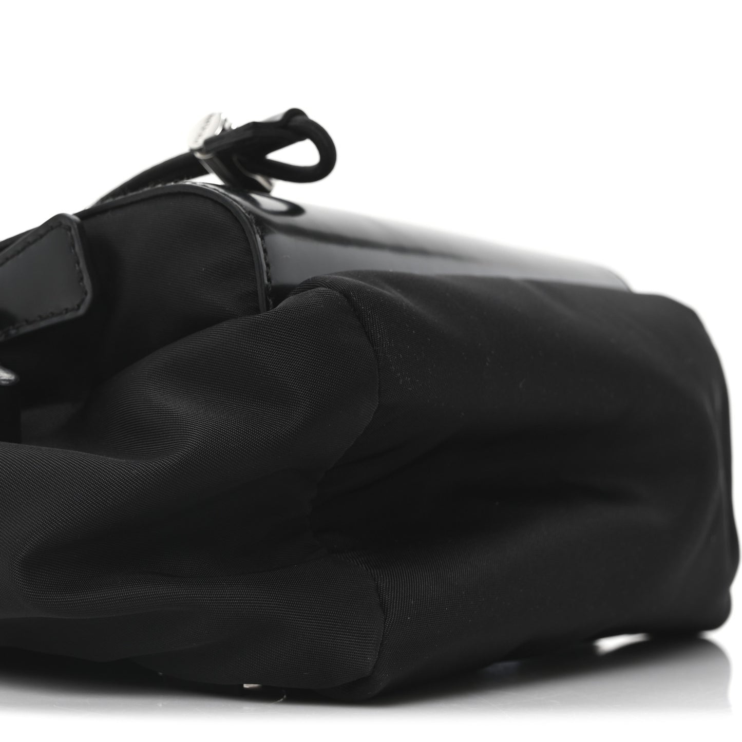 Nylon Brushed Calfskin Mini Sling Backpack  Black