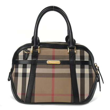 Burberry Bridle Calfskin House Check Small Orchard Bowling Bag Black 1 of 11