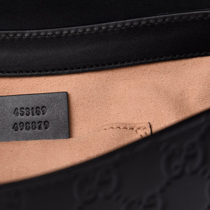 Gucci Guccissima Medium Padlock Messenger Shoulder Bag Black 7 of 12