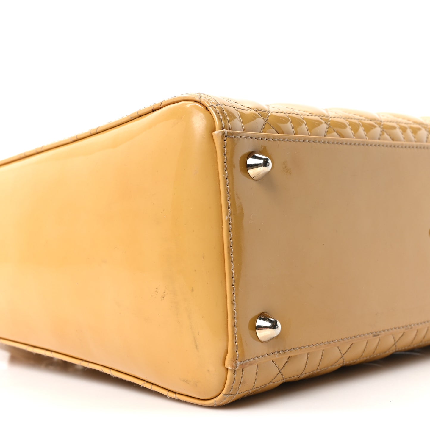 Patent Cannage Large Lady Dior Beige