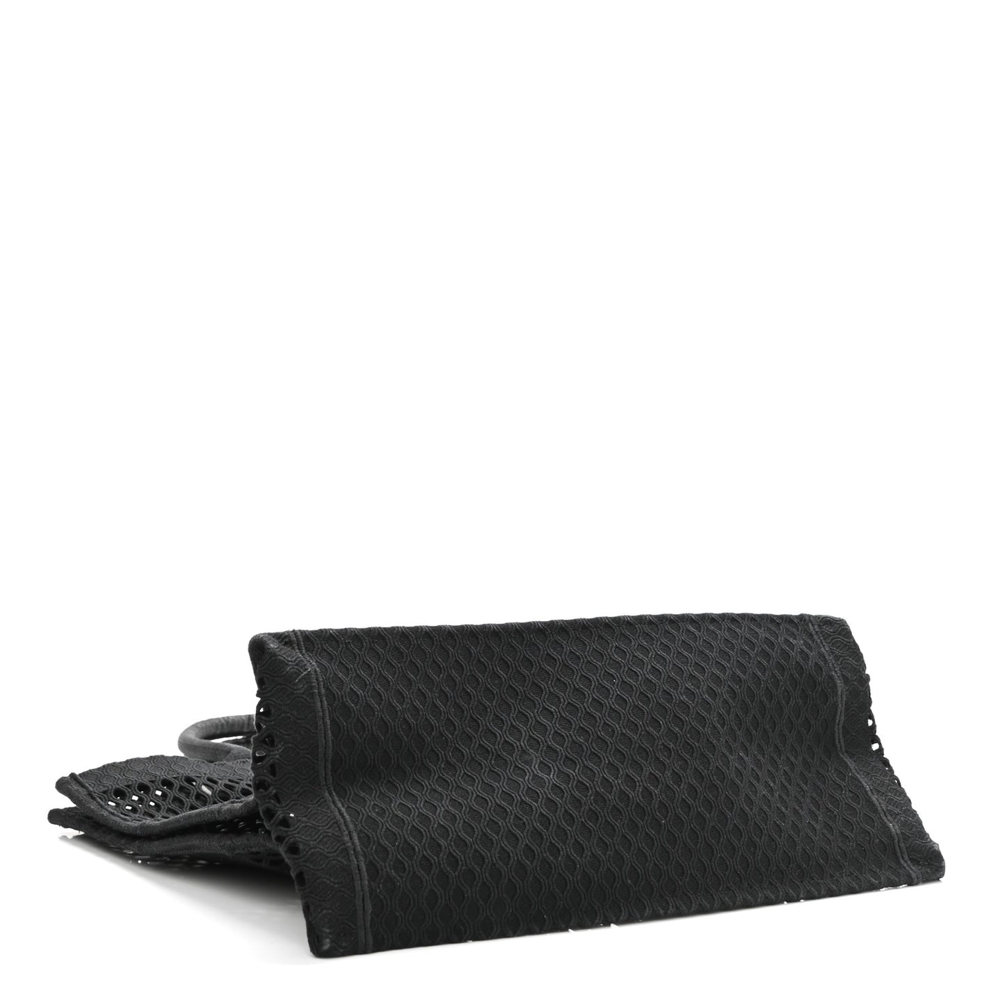 Mesh Embroidered Book Tote Black