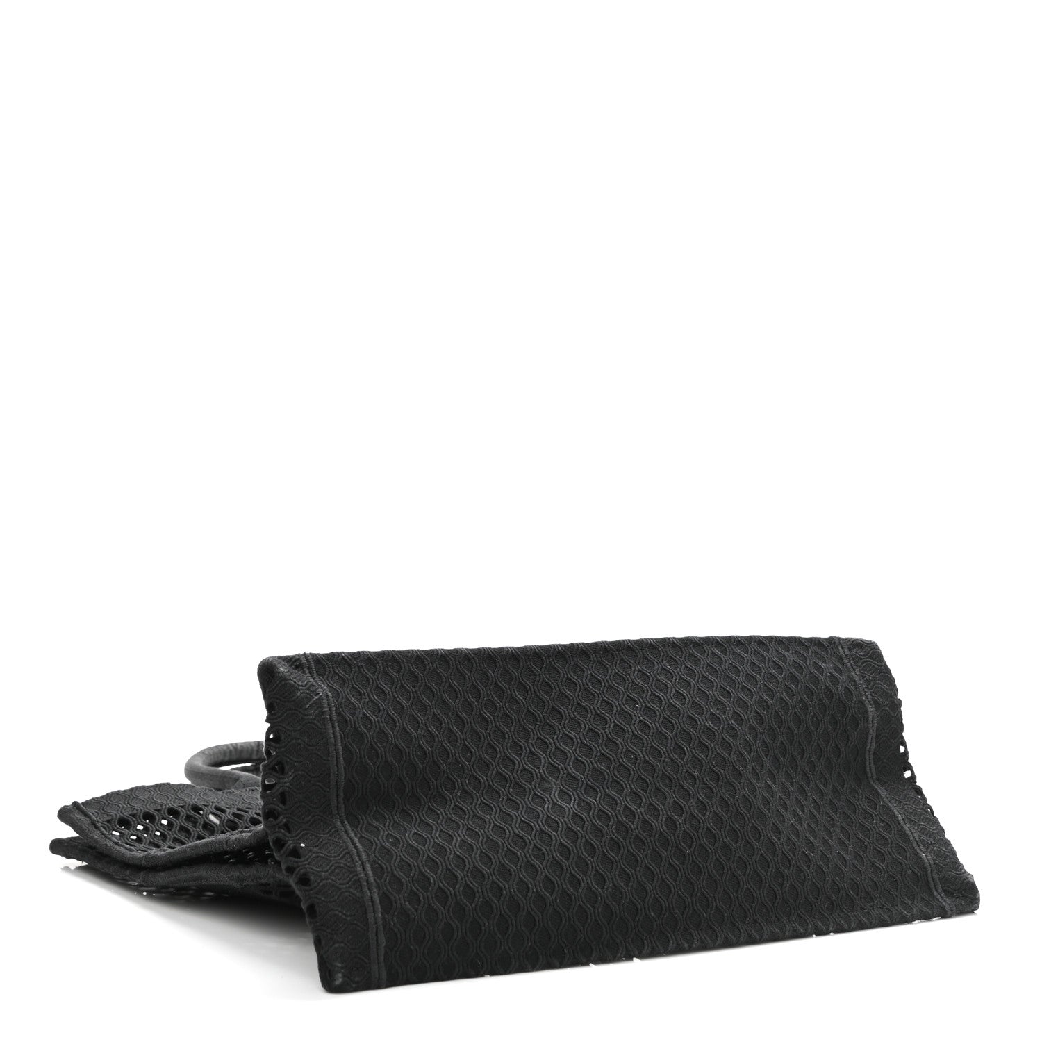 Christian Dior Mesh Embroidered Book Tote Black 4 of 11