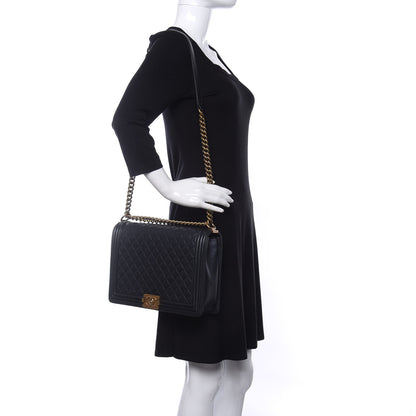Chanel Iridescent Lambskin Quilted Large Boy Flap Black 2 of 10