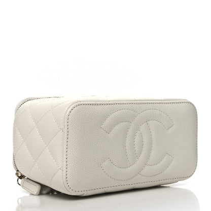 Chanel Caviar Quilted Small Vanity Case With Chain White 4 of 12