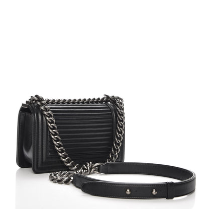 Chanel Calfskin Horizontal Quilted Small Boy Flap Black 3 of 7