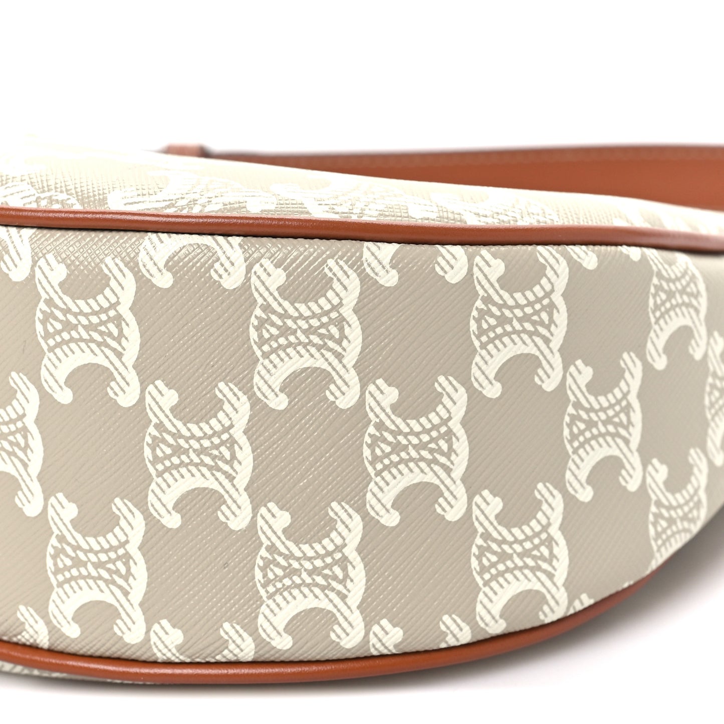 Canvas Calfskin Ava Triomphe Shoulder Bag Grege