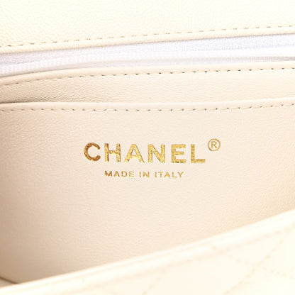 Chanel Caviar Quilted Mini Top Handle Rectangular Flap White 6 of 10