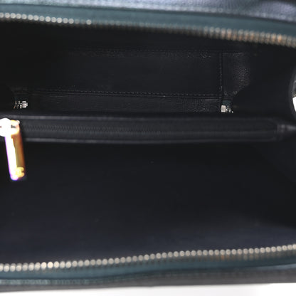 Chanel Iridescent Caviar Quilted Medium CC Filigree Vanity Case Dark Turquoise 5 of 10