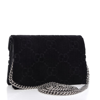 Gucci Velvet GG Monogram Super Mini Dionysus Shoulder Bag Black 3 of 9
