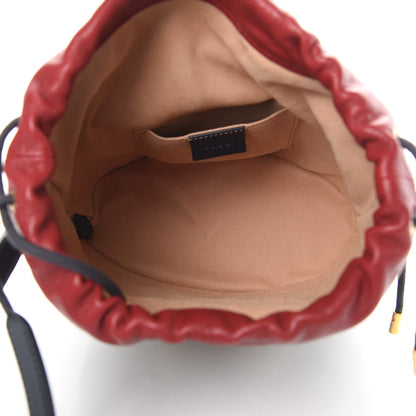 Gucci Azalea Sakai Be Green Calfskin Horsebit 1955 Drawstring Bucket Bag Blue New Cherry Red 5 of 10