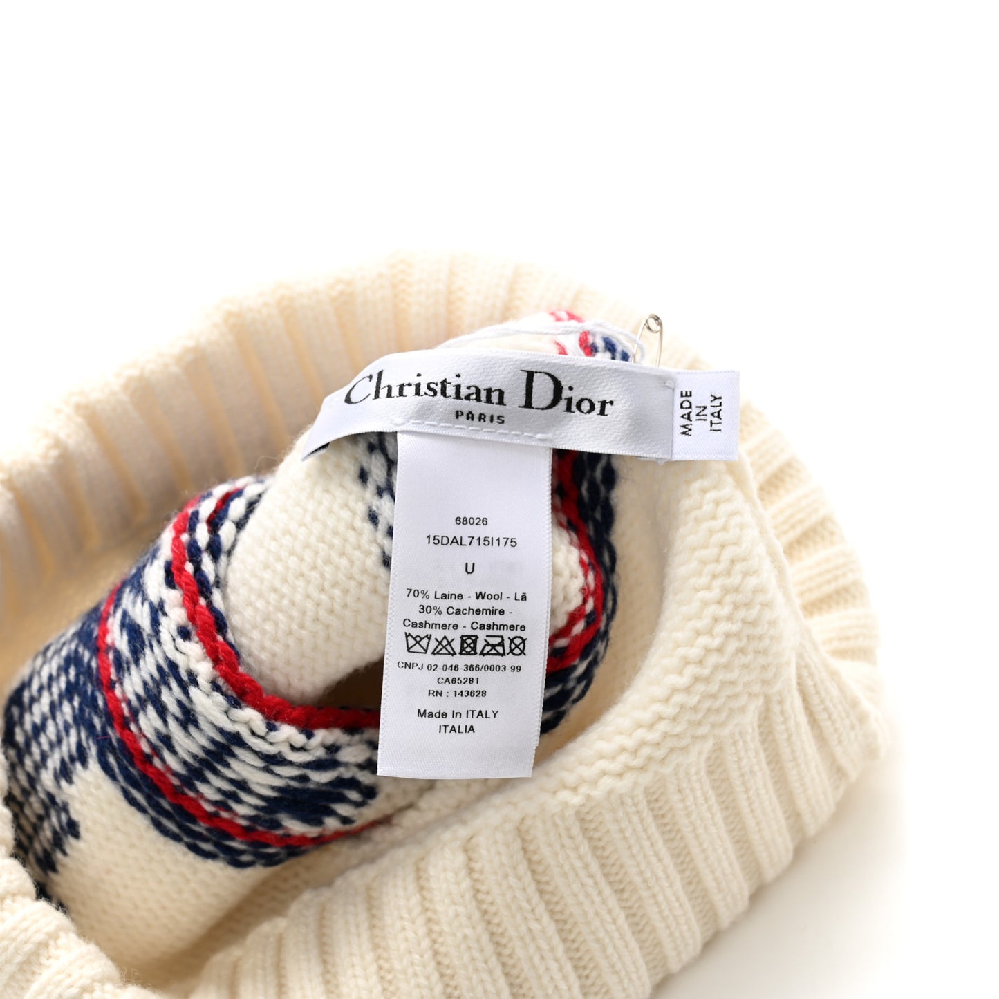 Cashmere Wool D-White Beanie White