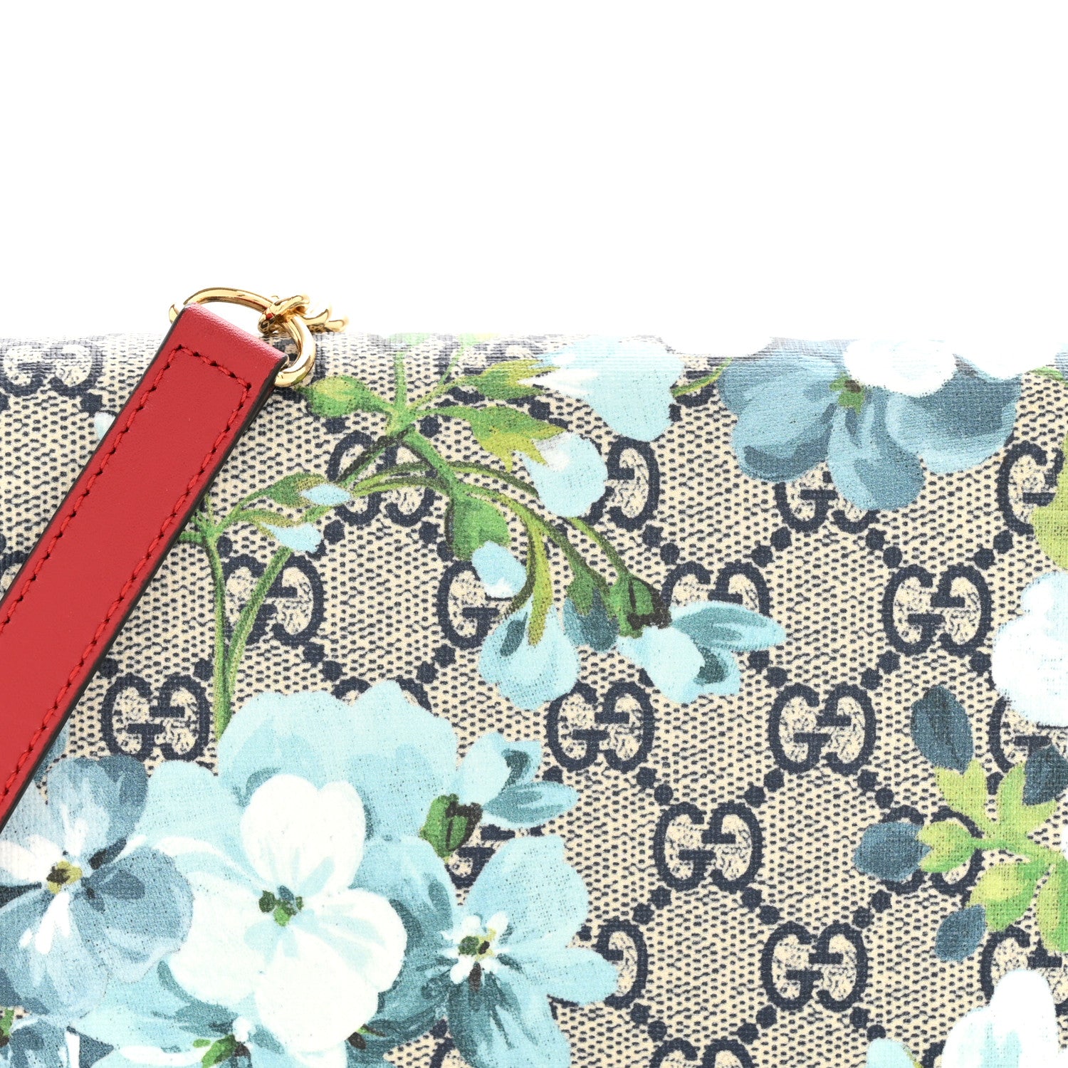 Gucci GG Supreme Monogram Blooms Chain Wallet Blue 7 of 12