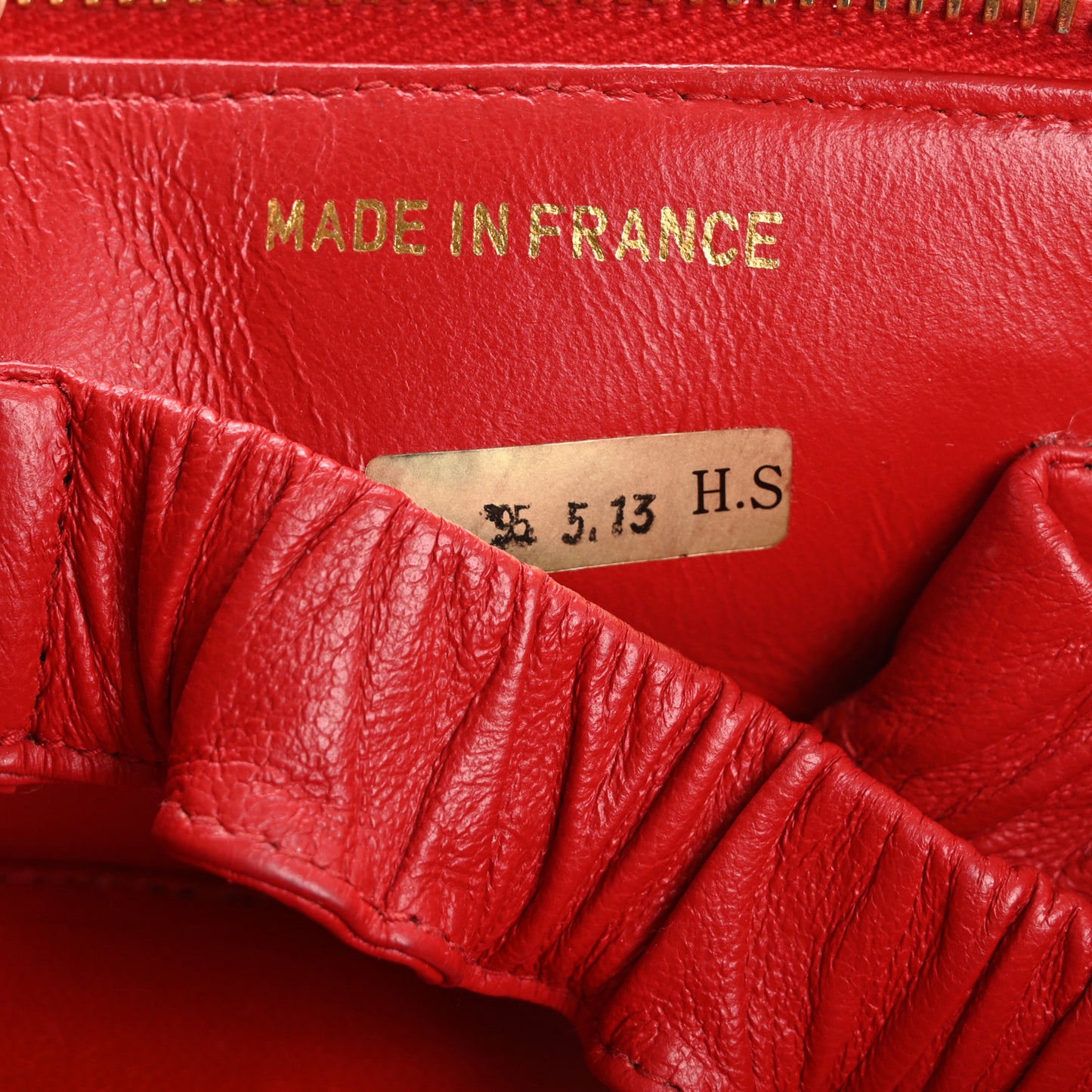 Lambskin Quilted Vanity Case Red