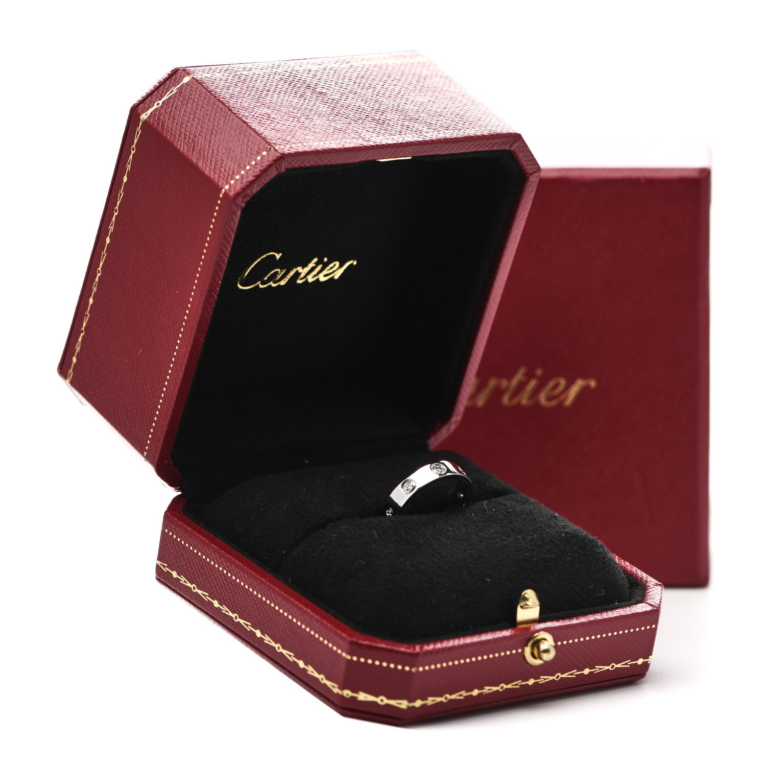 Cartier 18K White Gold 8 Diamond 4mm Wedding Band LOVE Ring 47 4 6 of 6