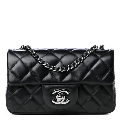 Chanel Lambskin Quilted Extra Mini Rectangular Flap Black 2 of 8