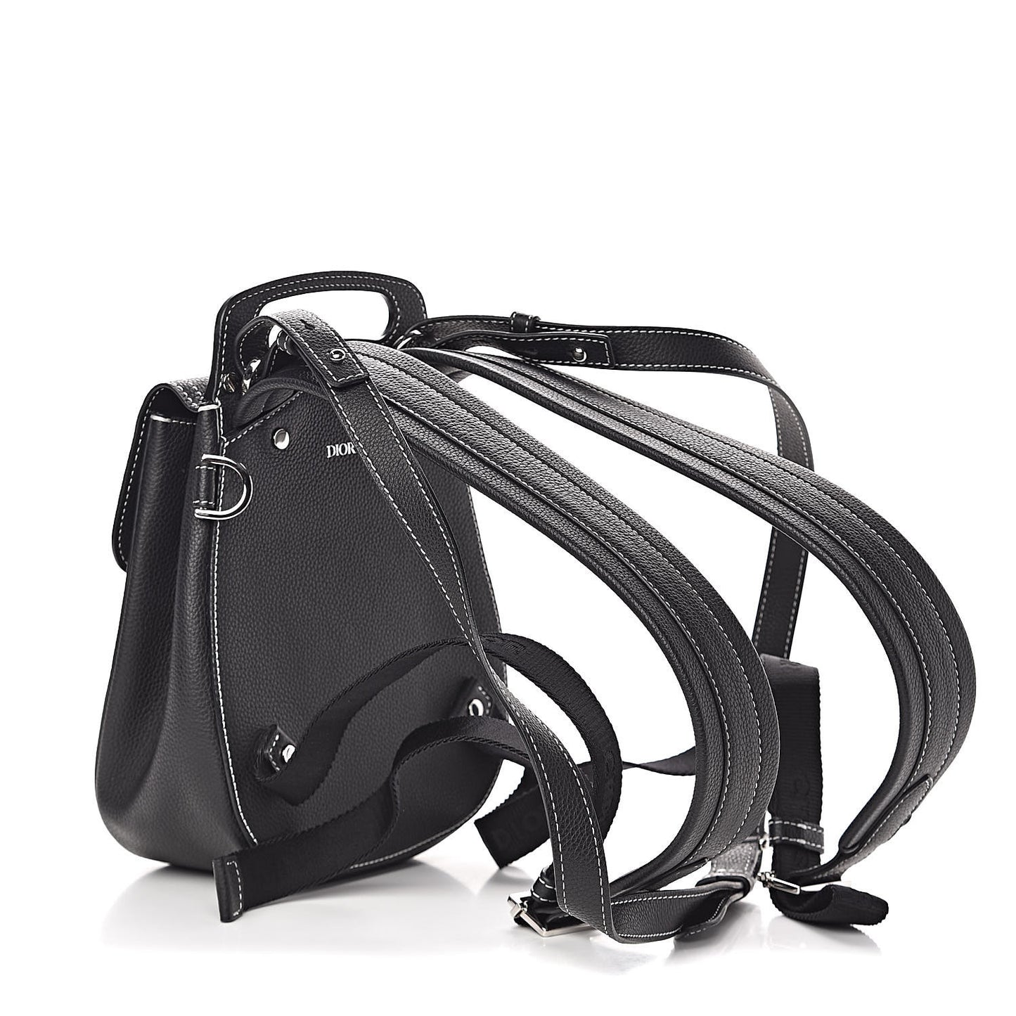 Calfskin Saddle Backpack Black