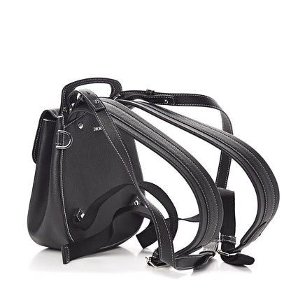 Christian Dior Calfskin Saddle Backpack Black 4 of 12
