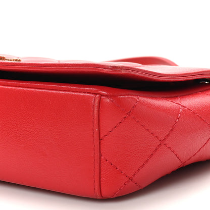 Chanel Sheepskin Quilted Medium Vintage Mademoiselle Flap Red 10 of 10
