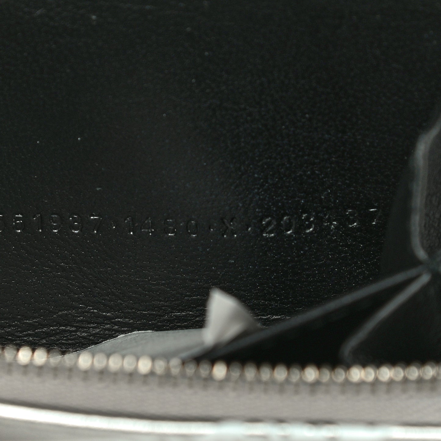 Metallic Calfskin Losange Monogram Everyday Zip Around Card Case Silver Black White